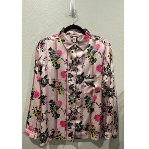 VICTORIA SECRET Pink Floral Satin PJ Top